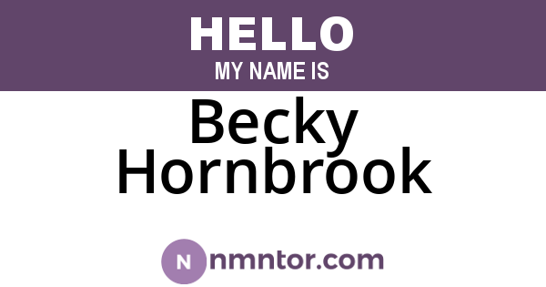 Becky Hornbrook