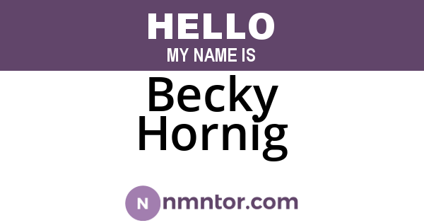 Becky Hornig
