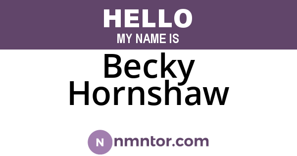 Becky Hornshaw