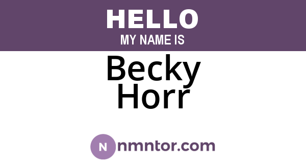 Becky Horr
