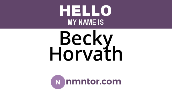 Becky Horvath