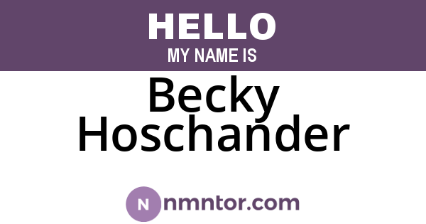 Becky Hoschander