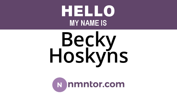 Becky Hoskyns