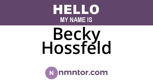 Becky Hossfeld