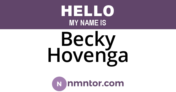 Becky Hovenga