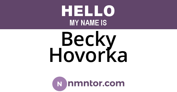 Becky Hovorka
