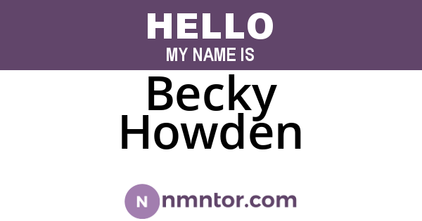 Becky Howden