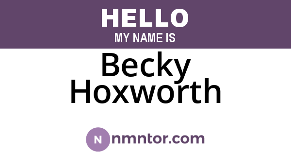 Becky Hoxworth