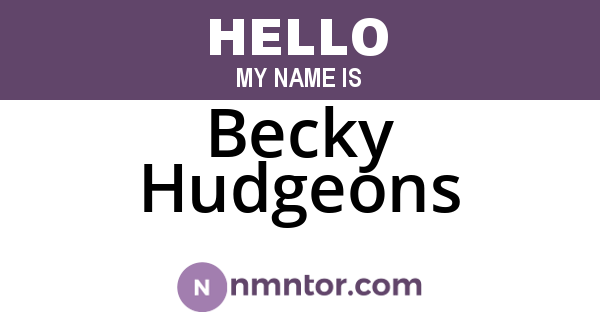 Becky Hudgeons