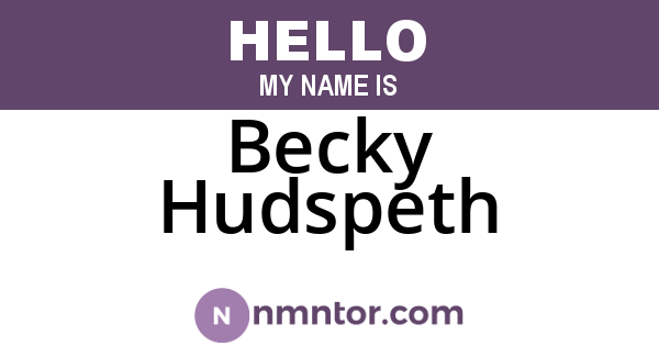 Becky Hudspeth