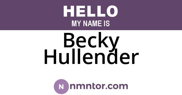 Becky Hullender