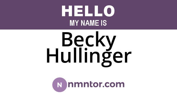 Becky Hullinger