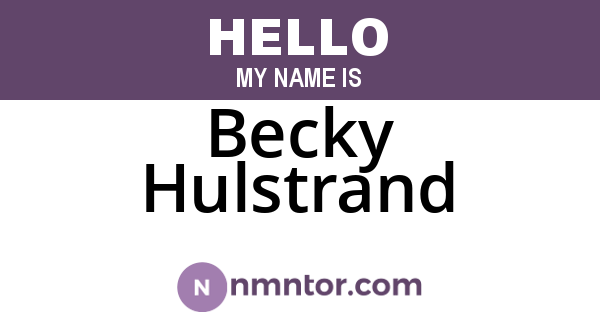 Becky Hulstrand