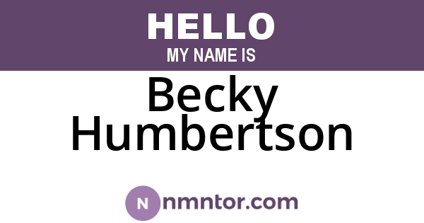 Becky Humbertson