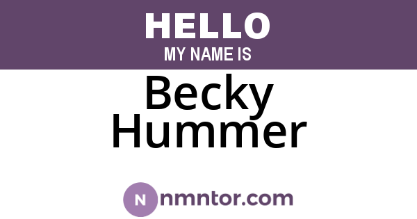 Becky Hummer