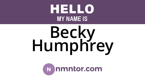 Becky Humphrey