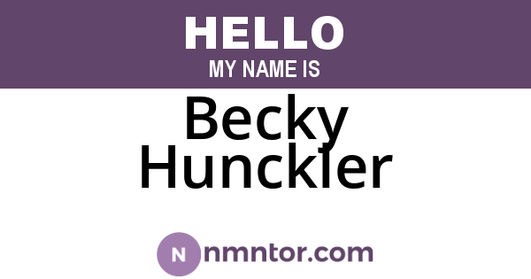 Becky Hunckler