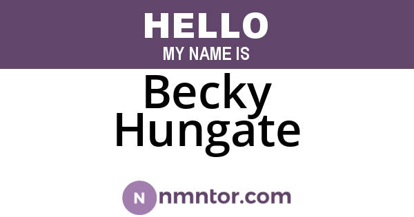 Becky Hungate