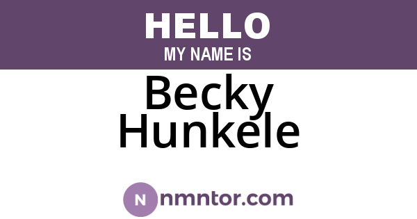 Becky Hunkele
