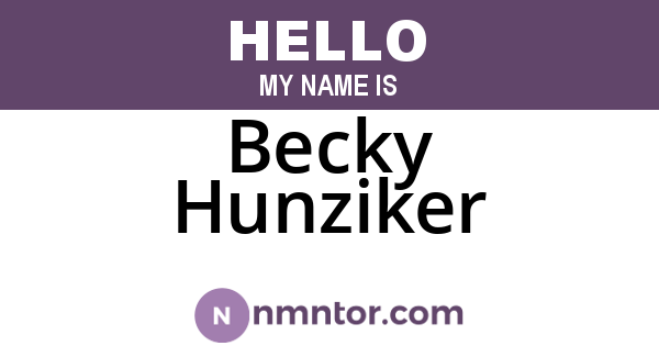 Becky Hunziker