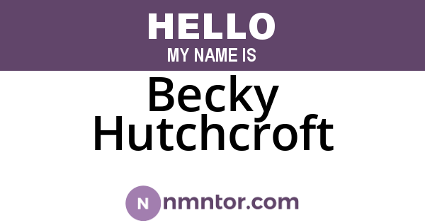 Becky Hutchcroft