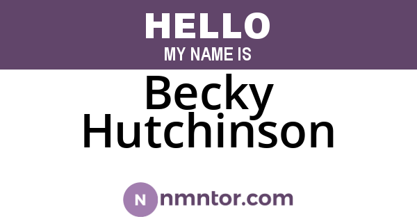 Becky Hutchinson