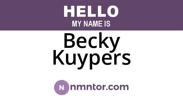 Becky Kuypers