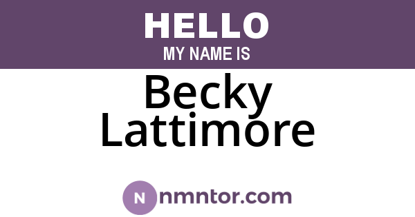 Becky Lattimore