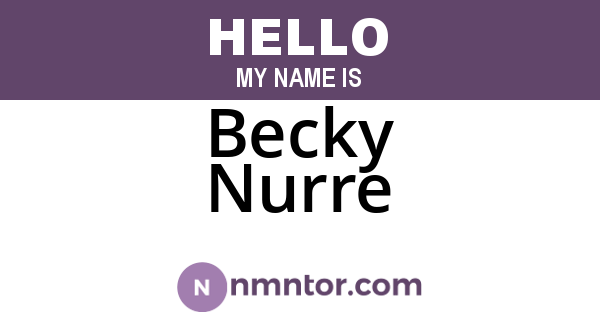 Becky Nurre