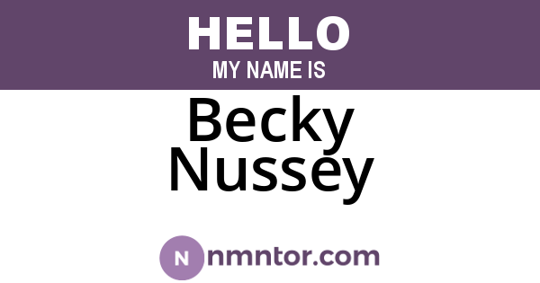 Becky Nussey