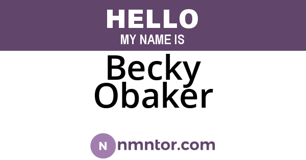 Becky Obaker