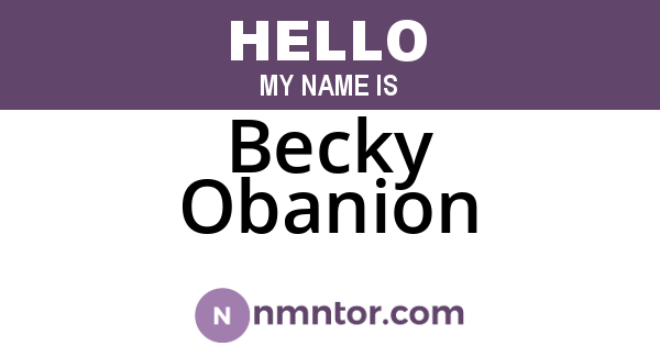 Becky Obanion