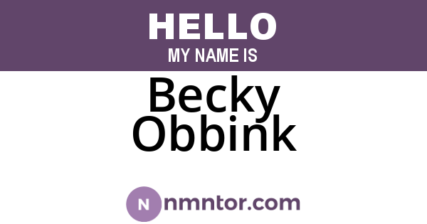 Becky Obbink