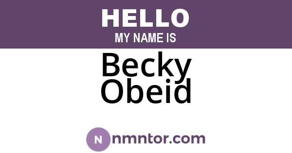 Becky Obeid