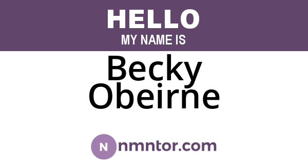 Becky Obeirne