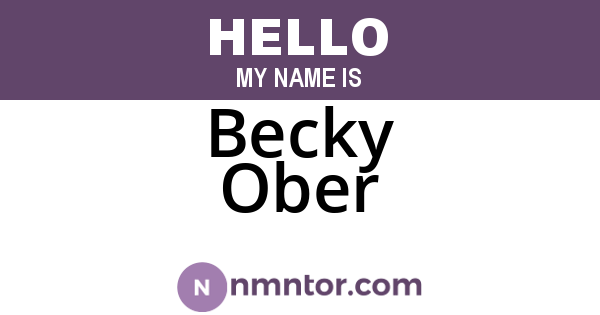 Becky Ober
