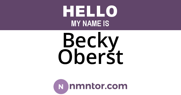 Becky Oberst