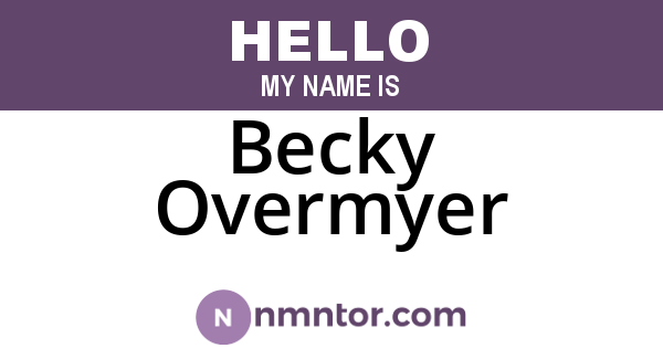 Becky Overmyer
