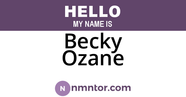 Becky Ozane