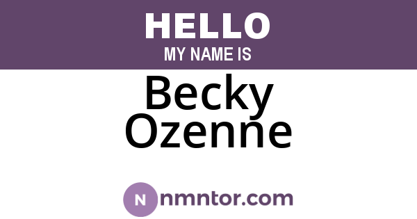 Becky Ozenne
