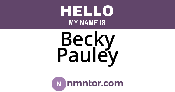 Becky Pauley