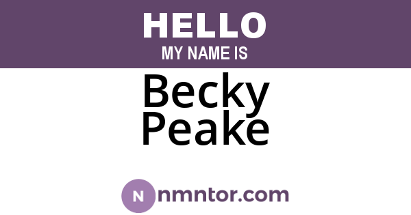 Becky Peake