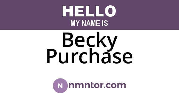 Becky Purchase