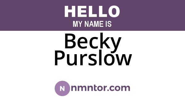 Becky Purslow