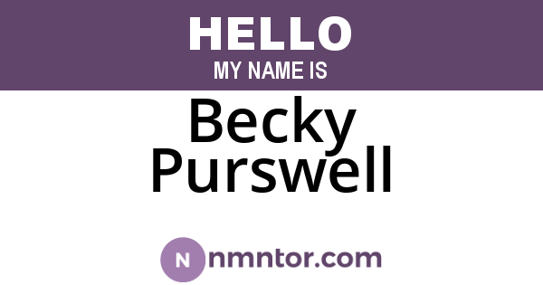 Becky Purswell