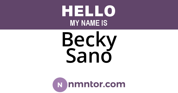 Becky Sano