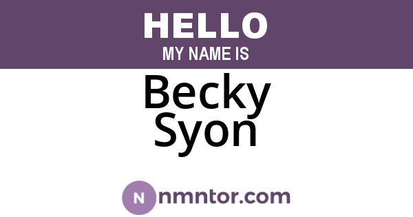 Becky Syon