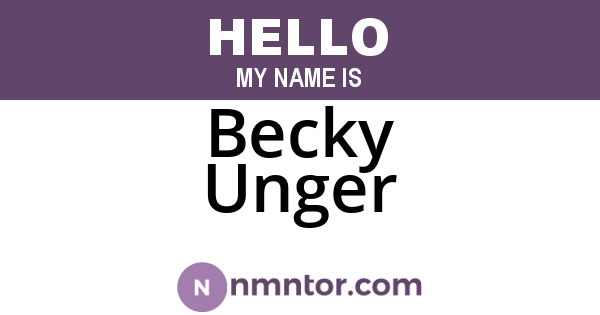 Becky Unger