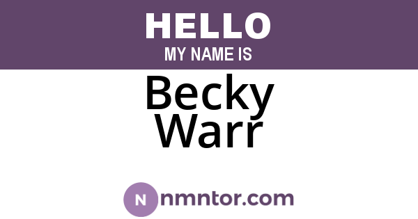 Becky Warr