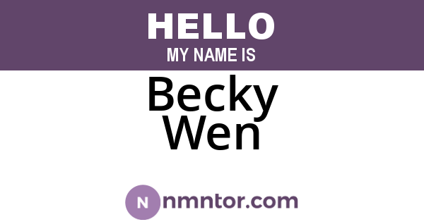 Becky Wen